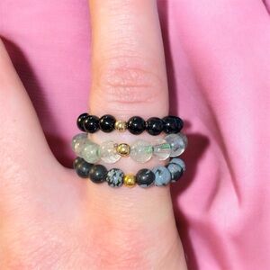 Crystal Gemstone Stretch Ring (1)